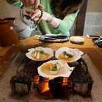 Oomatsuya - 帆立の貝焼き・・出汁は好きなだけ。