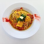 The Olive Cafe - 焼きとうもろこしとチョリソーのバター醤油パスタ