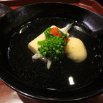 天雅 - えび真蒸に豊橋の白魚、玉子豆腐、菜の花などです。