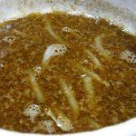 大恩 - 濃厚豚骨スープに特製魚介粉を加えた超濃厚魚介豚骨スープ