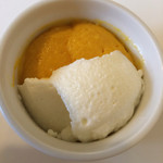 ゆるり 中華食堂 癒食同源 - 濃厚マンゴプリンとヨーグルトムースのマリアージュ。