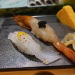 寿司の美登利 - ヤリイカ、大海老