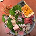 柳井 - お造り盛り合わせ3人前15,500円
どれも厚切りで鮮度抜群‼️豪華絢爛なビジュアルに思わず歓声が上がります