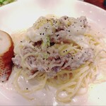 ガルゴッタ - パスタランチC（クリームソース）麺大盛無料1100円当日は牛バラとキャベツのクリームソース（2026年6月）