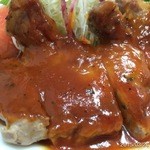 洋食の朝日 - 2015.3.26(木)14時55分 初訪問ビフカツは売切れ、ポークチャップ1280円