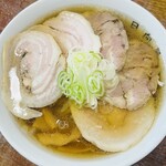 青竹手打ラーメン 日向屋 - チャーシューメン(麺大盛り)