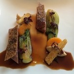 Steirereck - ‘SCHNEEBERGLAND’ DUCK serves2：‘Schneebergland’ Duck with Pak Choi, Peanut & Mandarin