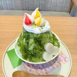 kiki cafe - かぶせ茶かき氷(つぶあんなし)