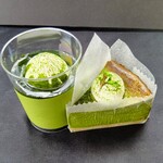フラップコーヒー - 抹茶プリンと抹茶バスクチーズケーキ