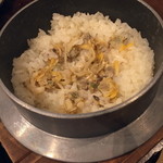 和食　貴山 - 〆の釜飯「あさり」赤だしと香の物付き２０１５年４月