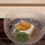 浜町 緒ばた - 胡麻豆腐　雲丹　おくら