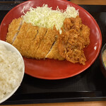 かつや - 料理写真:ロースカツ・から揚げ定食(ご飯大盛り)