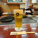 お好み焼き タンポポ - 先ずは生ビール！