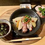 銀座 篝 - 特製鶏とポルチーニ茸のつけ醤油つけSoba
