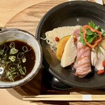 銀座 篝 - 鶏とポルチーニ茸の醤油つけSoba