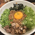 らーめん キング - 台湾まぜそば（〆ご飯付き）＋麺大盛り
1100円＋無料
