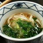 古屋旅館 - 細うどん　柚子胡椒おろしが効いておいしい