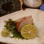 浅川料理店 - お造り　コショウダイとアオリイカ
