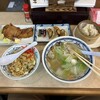 柳の下　末弘軒 - ミニ五目中華そば、半チャーハン、ロースから揚げ、シュウマイ3ケ、餃子3ケ 