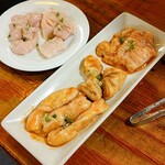ホルモン屋 だん - 料理写真:ホルモン盛り合わせ5品 しびれ、ミノサンド、マルチョウ、シロコロ、牛上ホルモン