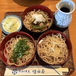 手打ち蕎麦 増田屋 - 料理写真:三味蕎麦！ゴマ、紫蘇の葉、山菜おろし