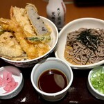 和食さと - にぎわい天丼セット　¥1,428