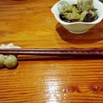 酒蔵 やまきち - しっかりしたつげの箸です（2015年 4月）