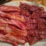 炭火焼肉 石焼ビビンバ 勝っちゃん - 和牛中落ちカルビとハラミ