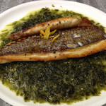 みょうが屋 - 養殖鯛のアオサバターソテー