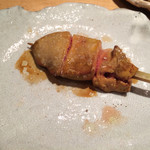 焼鳥 みずき - 大将おまかせ串九本目(極上白肝、650円)