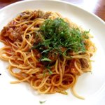 プリモピアット - 大葉となすと豚肉のトマトソース！