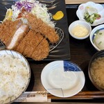 和幸 - 料理写真:ロースとんかつ（大根おろし）とエビフライ　しじみ味噌汁