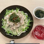 IRORI - 冷しゃぶうどん（自家製わかめスープ付）と赤シソジュース