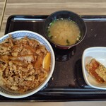吉野家 - 料理写真:牛丼 唐揚 みそ汁セット