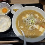 北海道らぁめん伝丸 - 料理写真:たまかけ豚汁らーめん朝食2026.02.21