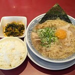 丸源ラーメン - 料理写真:肉そば 792円 , 白ご飯(小) 165円 , 野沢菜醤 55円