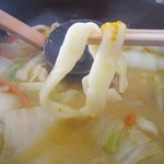 ほうとう不動 - もちもちで短め食べやすいです