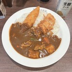CoCo壱番屋 - 料理写真:焙煎スパイスのチキンカレー350g2辛+手仕込ささみカツ+フィッシュフライ 1705円