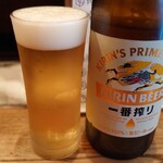 やきとん　たつや - 珍しく、キリン一番搾り大瓶 