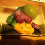 酒亭 沿露目 - 【2015年4月】蛍烏賊、茨城県結城市のグリーントマト、アスパラ