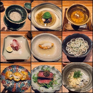 ふくの緒 - 料理写真:真ん中はトキシラズ、産卵期の秋鮭に比べて脂がのると言われる。ここは広島だけれど根室沖で獲れるのかな。そう言えば1〜3月頃に知床ぐらいでかかる天然キングサーモン（マスノスケ）ってのもあるね。