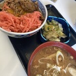吉野家 - 料理写真:牛丼並お新香セット
