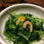 肉魚ダイニング　艶吉 - お通し　三つ葉のおひたし