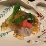 御料理 堀川 - とり貝・ホタルイカ・たいらぎ貝のジュレ