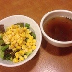 オムライス＆パスタ Kent's - コーンサラダとスープ