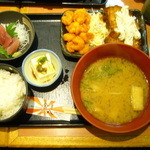 日替わり定食（この日は鳥南蛮＆エビチリ）