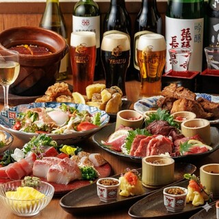 夏の宴会はヱビス大ジョッキで乾杯馬刺しにソーセージに活〆鮮魚