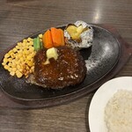 浪漫亭 - 牛肉100%炭火焼風ハンバーグステーキ　¥1,500