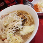 ラーメン二郎 - ラーメンミニ＋白ネギショウガ半分炙