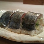 すし匠 - アジの巻き寿司・・。